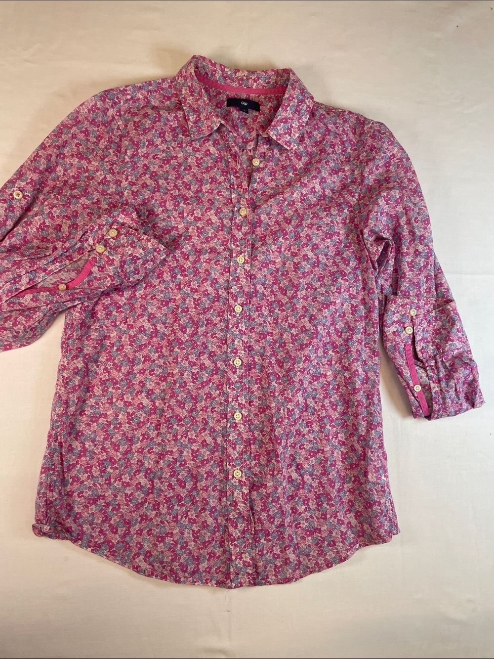 GAP Pink Floral-Print Button Down Shirt - Picture 5 of 5